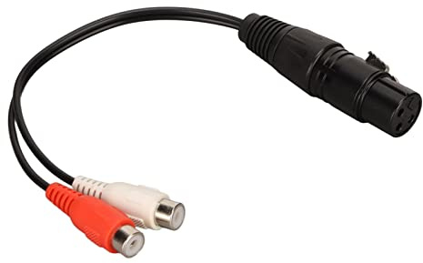 VBESTLIFE XLR auf 2 Cinch Y-Splitterkabel, 3-polig, 20 cm, für Mischpult, Verstärker, Aktivlautsprecher