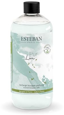 Esteban - Raumduft Nachfüller 500 ml - Raumduft Nachfüllflasche - Duftstäbchen Nachfüller für Duftbouquet, 2-6 Monate, Pflanzlicher Alkohol, Recycelte Flasche - Fresh Linen
