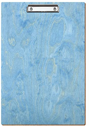 Bütic Holz Klemmbrett Standardform Hellblau für DIN A3 A4 A5 A6 aus 3mm Birkensperrholz und mit widerstandsfähigem Klarlack versiegelt