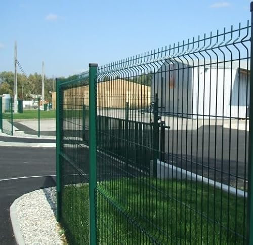 Panel de valla modular cancelada de malla metálica electrosoldada, tamaño mediano, verde, 200 x 82 cm de altura