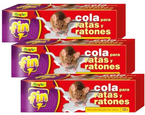 Flower Cola para Insectos Rastreros y Roedores, 135 gr (Paquete de 3)