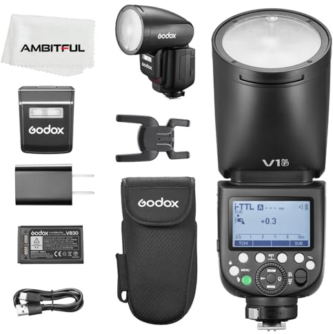 Godox V1Pro F Testa Rotonda Della Macchina Fotografica Flash 2.4G X Wireless HSS 76Ws E-TTL Li-ion Testa Rotonda Della Macchina Fotografica Speedlight Con Flash Esterno SU-1 per Fujifilm