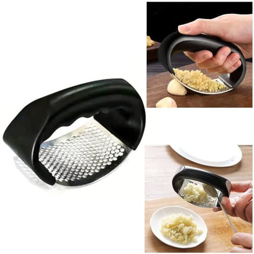Garlic Grater & Mincer -Garlic Butter, Sauces, Cooking, Fruit & Vegetable Grater & Potato Shredder, Ginger Zester, Lemon Zester, Chocolate Grater, Fast & Easy (Garlic Crusher)