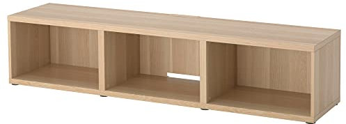 BESTÅ TV-Bank, 180 x 40 x 38 cm, weiß gebeizte Eichenoptik