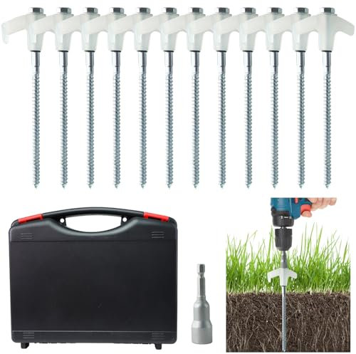15 Pack Heavy Duty Camping Tent Pegs – Steel Ground Stakes for Hard Soil, Grass & Gazebo – Strong Tent Peg Set for Outdoor Camping, Garden & Festival Use