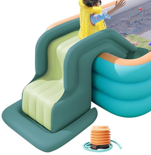 Nuytghr Aufblasbare Poolrutsche, Wasserrutsche für Schwimmbad, Anti-Rollover-Poolrutsche, Kinder-Vergnügungsparkrutsche, aufblasbare Innenrutsche, Außenpoolrutsche, Vergnügungspark-Wasserrutsche