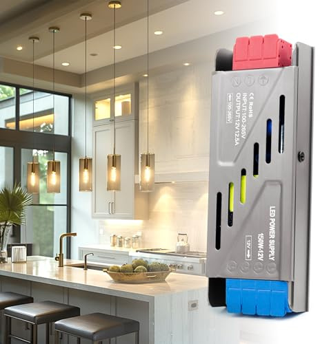 BRIMETI Transformador 220V a 12V LED Driver 150W 12.5A Fuente de Alimentación AC 220V a 12V DC Ultra Fino Driver de Bajo Tensión Adaptador Controlador Voltaje Constante para Tira LED Interiores