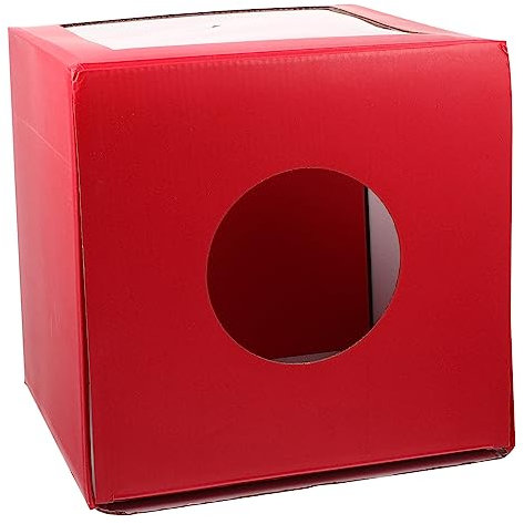 BCOATH Lotteriebox Quadratisch Rotes Papier Mehrzweckbehälter Stabile Tombola Losbox Für Partys Jahresversammlungen Und Büroaktivitäten