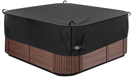 Neuradical Whirlpool-Abdeckung 240x240x50.8cm 600D strapazierfähiges Oxford-Gewebe, wasserdichter SPA-Abdeckung für Whirlpool, Outdoor-SPA-Hardcover-Schutz, UV-beständige wasserdichte, schwarz