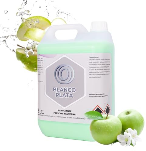 Suavizante líquido de ropa 5 Litros Blancoplata 100 lavados Fácil planchado (Manzana)