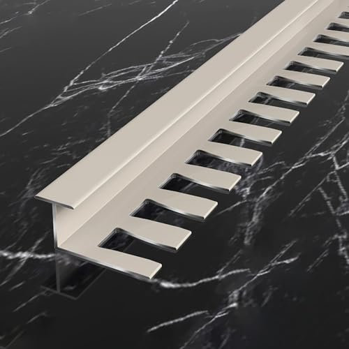 Raouoae Abschlussprofil Aus Aluminium 135cm 2 Stück Biegbares Abschlussprofil Eloxiertem Aluminium C/T-Form Einschubprofil Robust Und Langlebig(Beige,T-TYP_HOCH: 12MM)