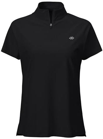 MoFiz Camiseta de natación para Mujer, con Cremallera 1/4, de Manga Corta, de Secado rápido, protección Solar, Surf Rashguard