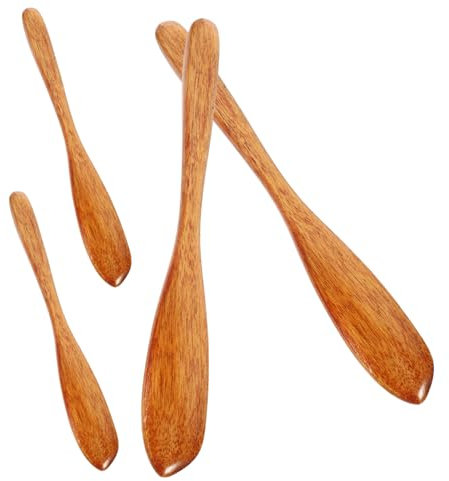 Cabilock 4stücke Holzmesser Für Butter Und Käse Flaches Verteilen Für Sahne Marmelade Und Brot Handwaschbar Küchenwerkzeug Aus Holz Für Zuhause Und Bäckereien