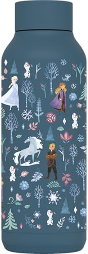QUOKKA SOLID X DISNEY | BOTELLA TÉRMICA DE ACERO INOXIDABLE DOBLE PARED | FROZEN FOREST
