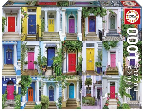 Educa - Puzzle de 1000 Piezas para Adultos | Puertas de Notting Hill. Incluye Pegamento Fix Puzzle. Medidas: 68 x 48 cm. A Partir de 14 años (20177)