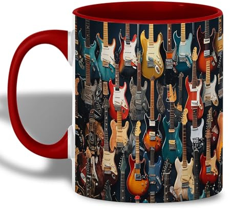 Tazza Da Caffè Guitar Latte Mug Personalizzato Tazze Di Caffee Uomini Tazza Innamorati, Per The E Caffè, Bambini, Merenda, 330ml