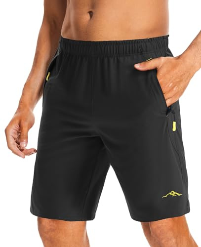 Peakwell Men's Quick Dry Running Shorts Lightweight Sport Gym Hiking Shorts | Zip Pockets, Quick Dry, Lightweight, Moisture Wicking, Gym, Running, Jogging, Workout, Hiking, Walking, Camping, Cycling