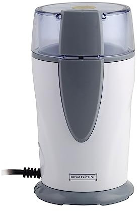 ROYALTY LINE, Moulin à café électrique RLCG1503, 150W, capacité 50g, design argenté en plastique ABS, lames en acier inoxydable, idéal pour café, herbes, noix et céréales