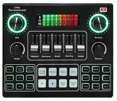 Mesa Mezclas DJ, Tarjeta de sonido V9, tarjeta de sonido en vivo for PC, teléfono móvil, mezclador HIFI, equipo de grabación y canto