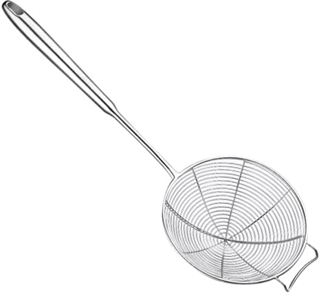 Cabilock Colador De Acero Inoxidable Cuchara Coladora y Filtro De Aceite Para Freír Patatas Colador De Malla Para Alimentos De Cocina