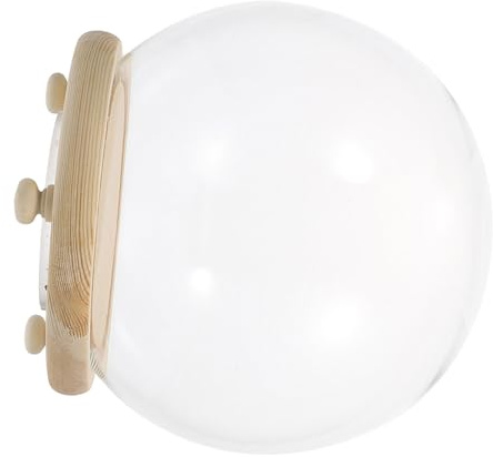 ELAYARD Copertura in Vetro a Cupola Base in Legno per Esposizione Fiori e Micro Paesaggi, Protezione Trasparente Elegante per Decorazioni da Tavolo in Caffè o Festa