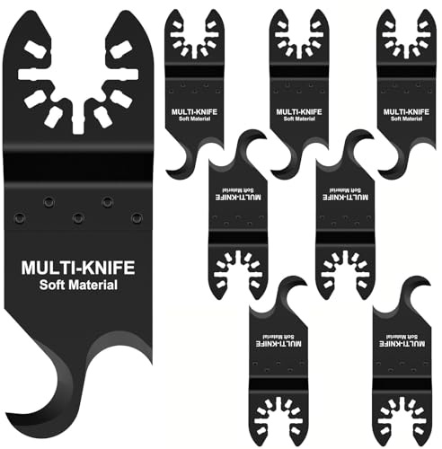 Goshoppers 8 Pièces lame de scie couteau à crochet oscillante multitool, lame outil multifonction pour couper des matériaux souples, des tapis, des bardeaux de toiture, des PVC et du carton
