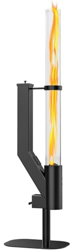 Holzpelletofen, raucharmer Glasrohr-Flammenturm für Feuerstelle im Freien, ideal für Camping, Terrasse, Garten und Picknick