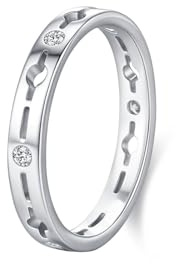 KnSam Echt Gold Schmuck Diamantring Weißgold 750, Partnerringe Geometrisch Hohl mit Diamant, Hochzeitsring Gold 750, Gr.60 (19.1)