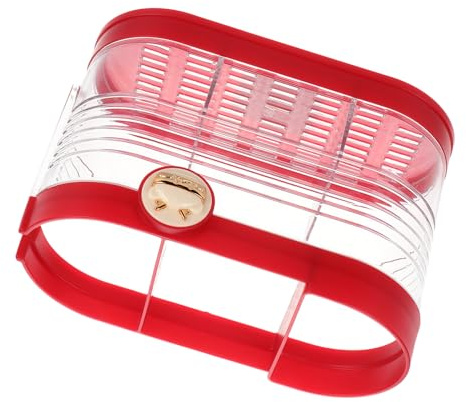 BESTYASH Portautensili da Cucina Scolapiatti Integrato, Organizer Utensili in Plastica Dorata e Rossa Vintage, Porta Posate e Bacchette Scomparti Separati per Piano Lavoro Salvaspazio