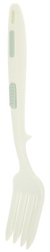 Artibetter Tenedor de Silicona Antiadherente para Pasta Grande, Utensilio de Cocina Práctico de Silicona Verde Marrón, Tenedor Mezclador para Servir Espaguetis, Apto para Uso Diario en
