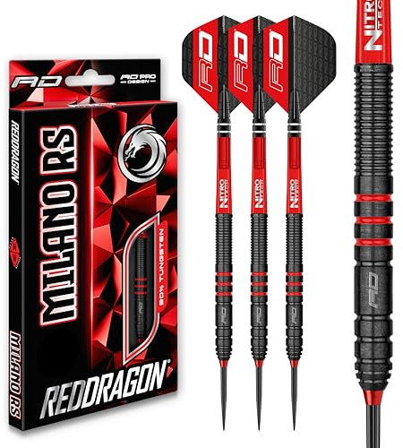RED DRAGON Milano RS 23g Tungsten Darts Set mit Flights und Schäfte