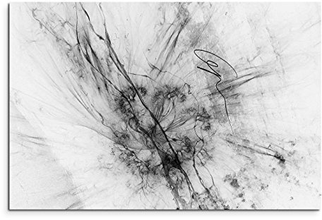 Paul Sinus Art Modernes Wandbild 120x80cm Abstrakt Schwarz Weiss Leinwand XXL Kunstdruck Wohnzimmer Deko Bild Fertig Aufgespannt