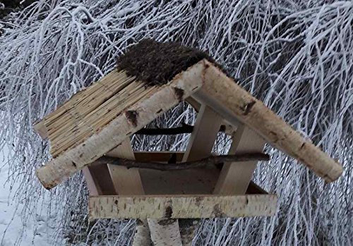 Vogelhaeuser-Raschen Vogelfutterhaus mit Reetdach und Heidefirst, Friesenhaus klein