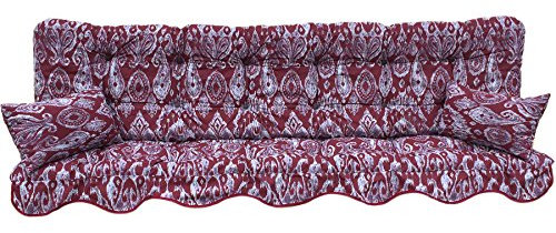Adlatus-Kühnemuth Polsterauflage Hollywoodschaukelauflage Modell 934 Bordeaux grau Gemustert (150 x 50 cm Hollywoodschaukelauflage)