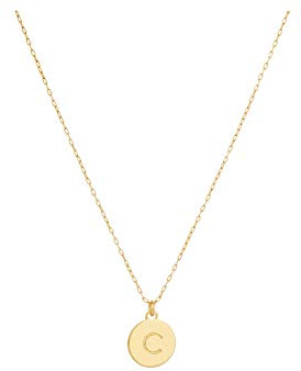 kate spade new york Initial Mini Pendant, C Gold, One Size