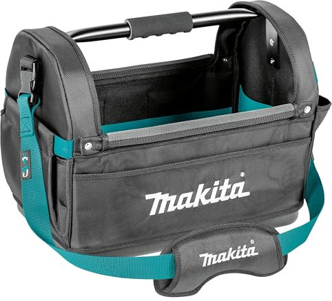 Makita E-15403 Werkzeugtasche offen, stabiler Handgriff aus Metall und Schultergurt, viel Stauraum, wasserdichter verstärkter Boden, 29 Liter Fassungsvolumen, Polyester, 490 x 310 x 365 mm (LxBxH)