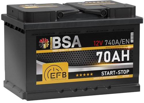 BSA EFB Batterie 70Ah 12V Start Stop Batterie Autobatterie Starterbatterie