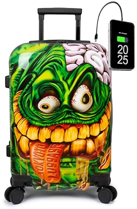 Valigia Cabina Bambini Ragazzi 55x35x20 USB Snot Monster Mostri Zombi Bimba
