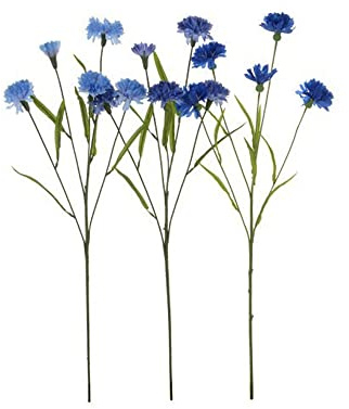 FloristryWarehouse konstgjort siden blandade blå blåklintsstjälkar paket med 3 56 cm/22 tum