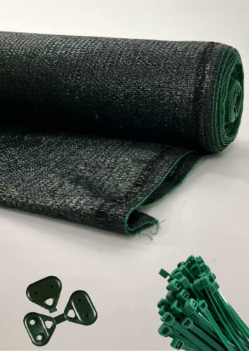 PINTO FERRAMENTA Rete Ombreggiante VERDE Telo Telone Recinzioni Giardino Balconi Rete Metallica Privacy Frangisole Esterno 90% Copertura Oscurante Ombra +100 Fascette + 10 CLIPS (h2x25mt)