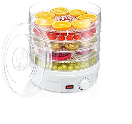 Deshidratador de Alimentos, máquina de Frutas secas Deshidratador de Alimentos Comida deshidratada eléctrica Comida rápida Máquina de cecina de Res Secador de Carne Vegetal Bandeja de 5 Capas