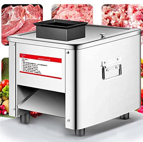 JIADUOFU Cortadora De Carne Eléctrica Comercial, 850w Cortafiambre De Acero Inoxidable, 330 Lbs/h, Cortadora/máquina Trituradora/cortadora De Cubitos, para Carne, Queso, Salami,15mm