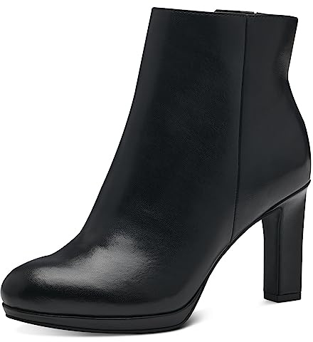MARCO TOZZI Damen Stiefeletten mit Absatz Elegant mit Reißverschluss, Schwarz (Black), 37 EU