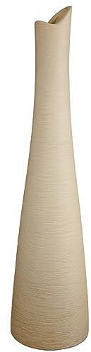 GILDE Grand Vase décoratif XXL – Grand Vase en céramique – pour Fleurs Individuelles Herbes – Cadeau de Noël, d'anniversaire, de Mariage – Couleur : crème – Hauteur : 51 cm
