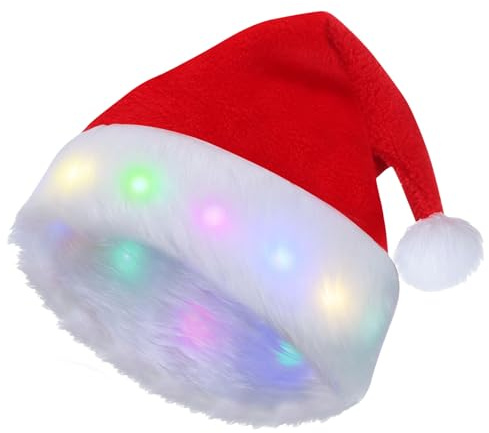 JOKILY Nikolausmütze Rot, Weihnachtsmütze Erwachsene, Plüsche Weihnachtsmann Mütze, Santa Weihnachtsmann Weihnachtsmütze, Kuschelweich Plüsch Weihnachtsmützen für Neujahr Festliche Weihnachtsfeier