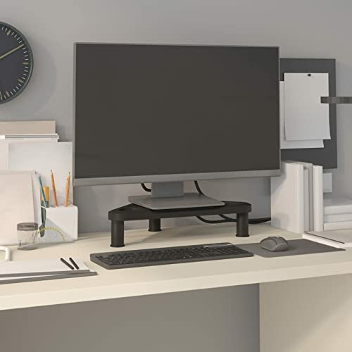 JUNZAI Eck-Monitorständer, Monitor Erhöhung, Schreibtischaufsatz, Monitor Erhöhung Schreibtisch, Bildschirm Erhöhung, Schreibtisch Regalaufsatz, Schwarz 49x28x10,5 cm