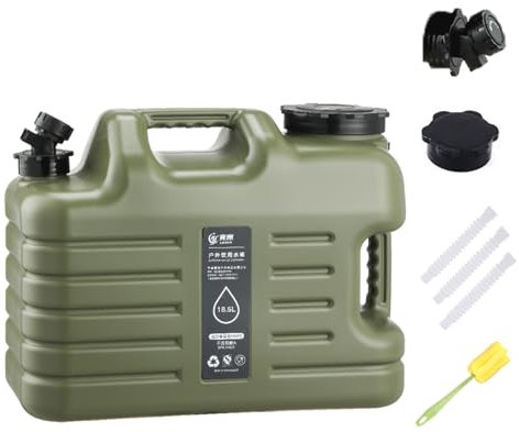 Sparkstarses Camping Water Container,18L Water container with tap, Two Handle Portable Water Carrier Bucket, Water Storage Tank for Outdoor Camping Fishing Party Van RV (18L)
