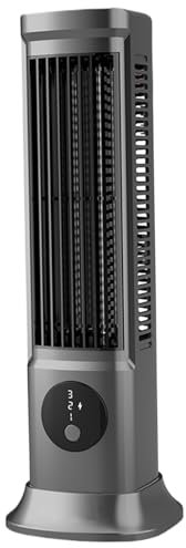 Mini Torre Ventilador Oscilante de 3 Velocidades con Enfriamiento para Habitación - 90° Horizontal/Vertical de Piso USB Sin Ruido - Gray