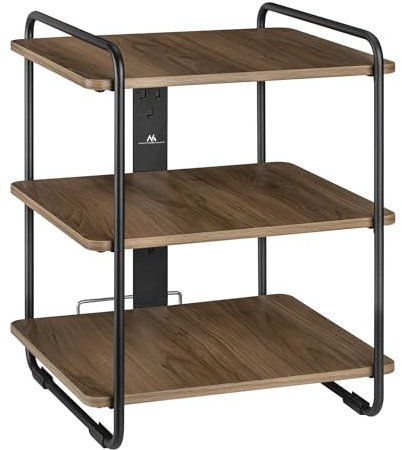 Maclean MC-978 Stilvolles Regal mit 3 Ebenen, Aufbewahrungsregal, Lagerregal, Max. Belastung 90kg, 454x400x496mm, Kabelmanagment, Ideal für Wohnzimmer