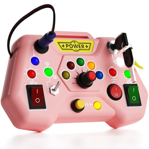 Yitical Montessori Spielzeug ab 1 Jahr LED Busy Board, Baby Motorikspielzeug, kinderspielzeug Sensorisches Lernspielzeug Geschenk für 12 18 Monate 2 3 4 Jahre Jungen Mädchen